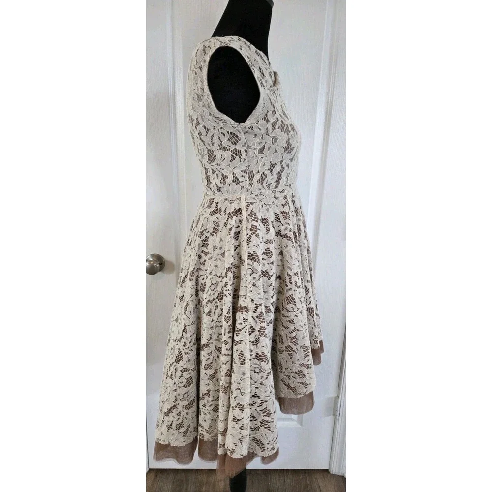 Joyfolie Hazel Fit & Flare Lace Dress in turtledove Girls Size 12